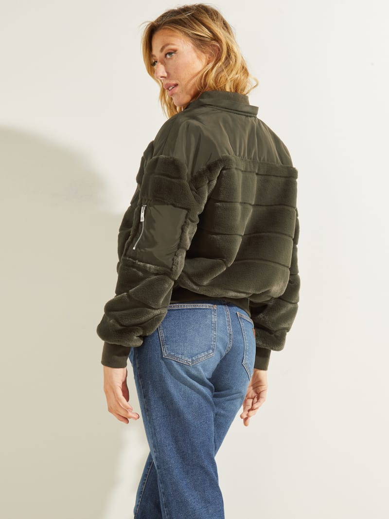 Guess Felicia Faux Fur Bomber Jacket