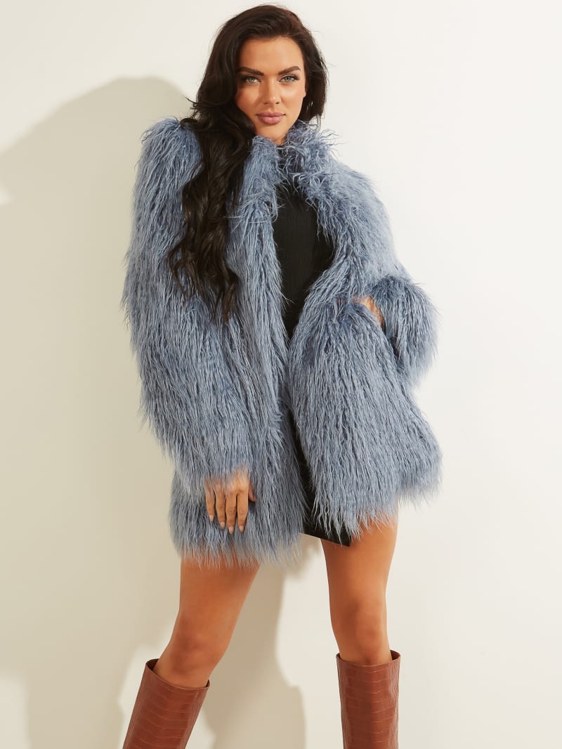 Guess Maurizia Shaggy Faux-Fur Coat. 1