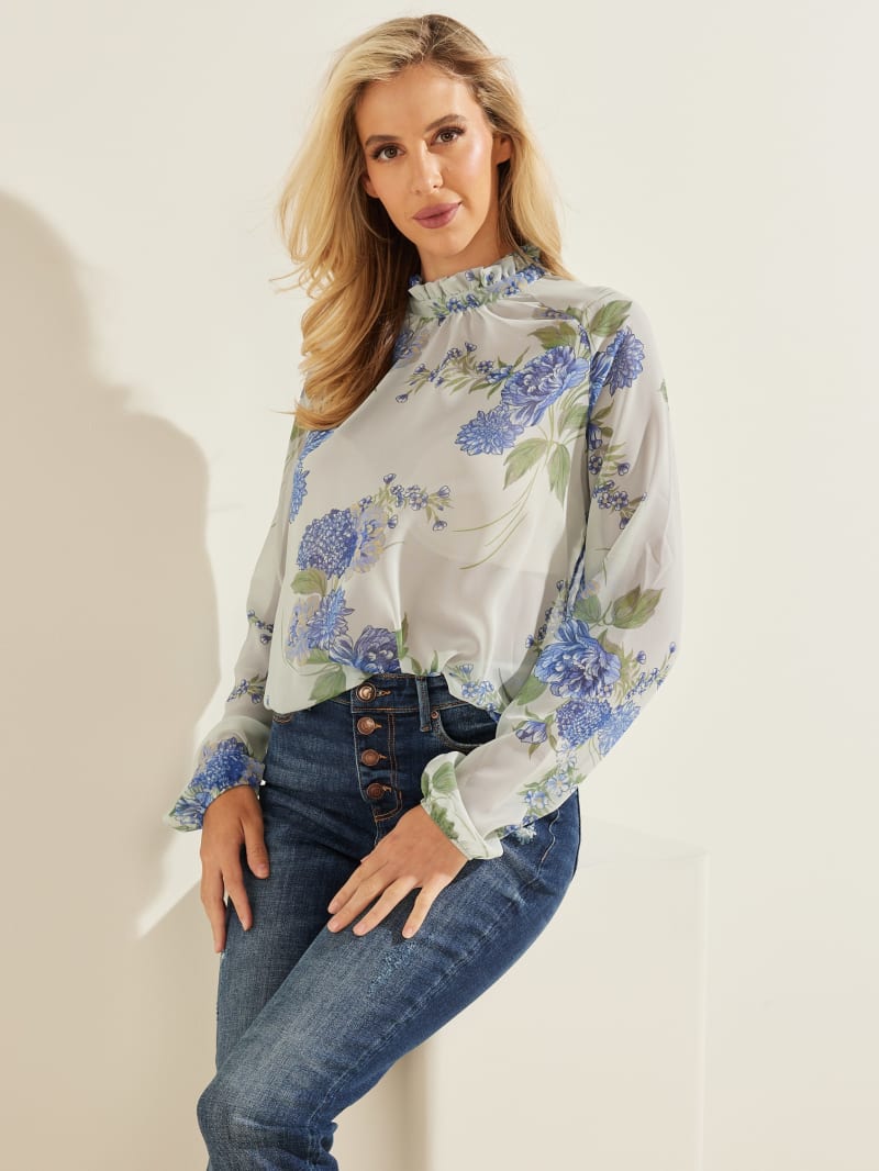 Floral Puff Sleeve Blouse