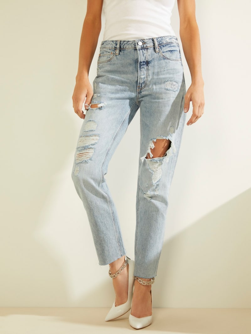 Girly HighRise Distressed Jeans GUESS Canada