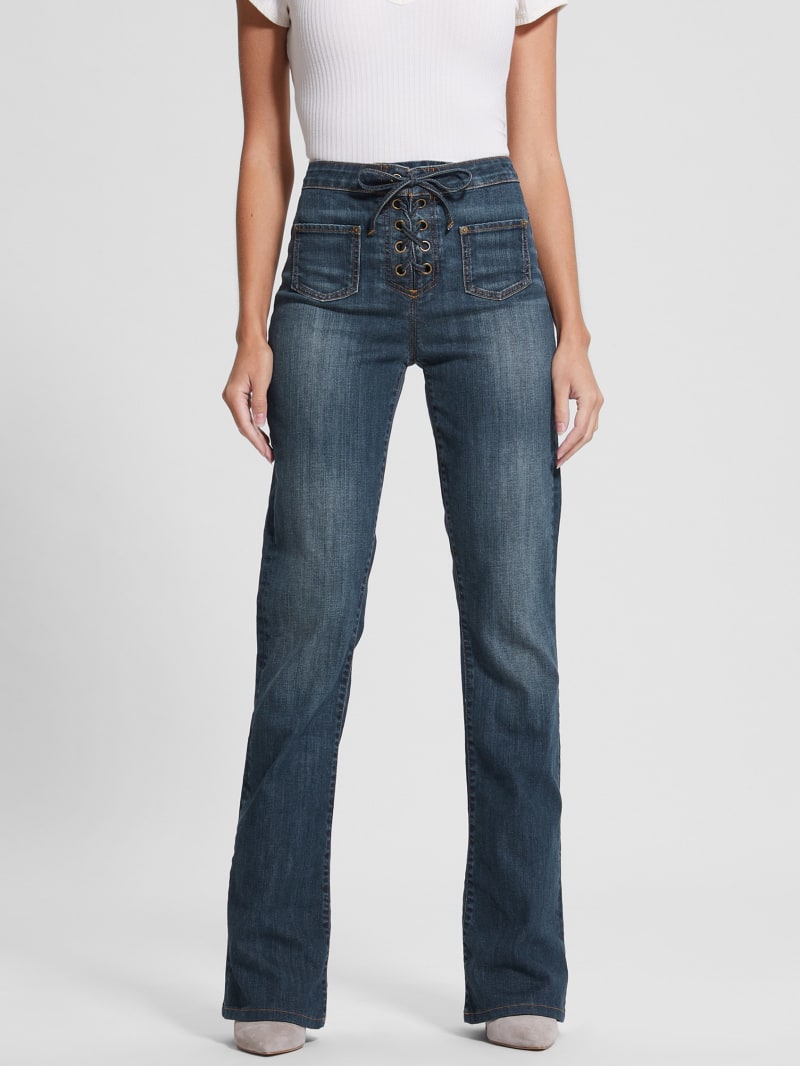 Harlow Lace-Up Flare Jeans