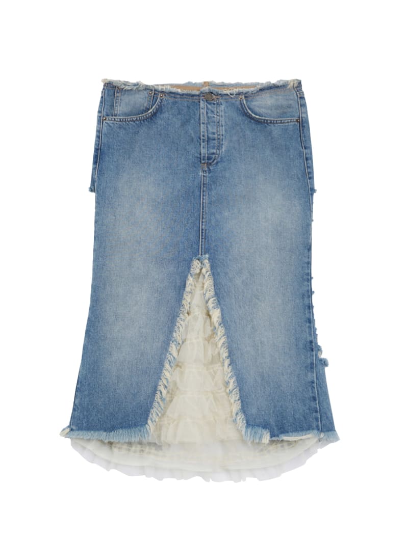 Distressed Denim Skirt | GUESS