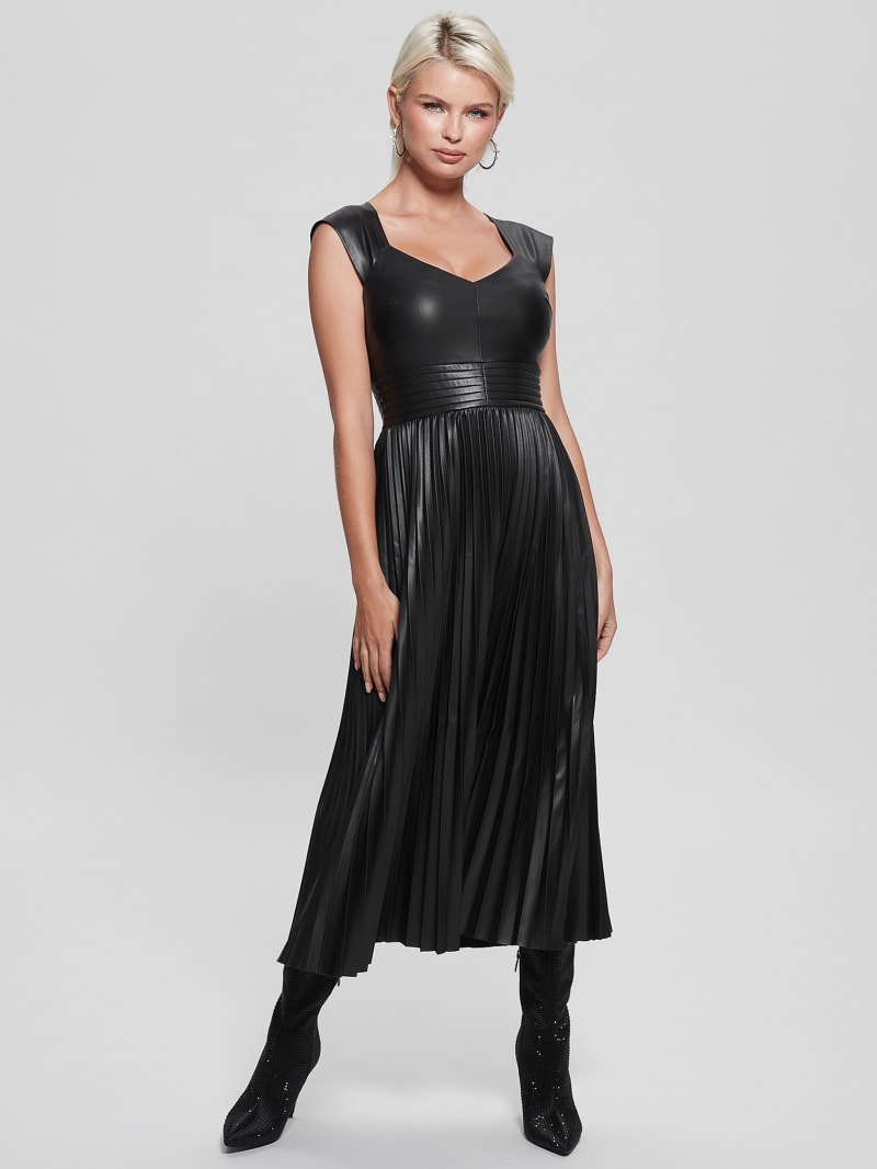 Guess black leather clearance dress