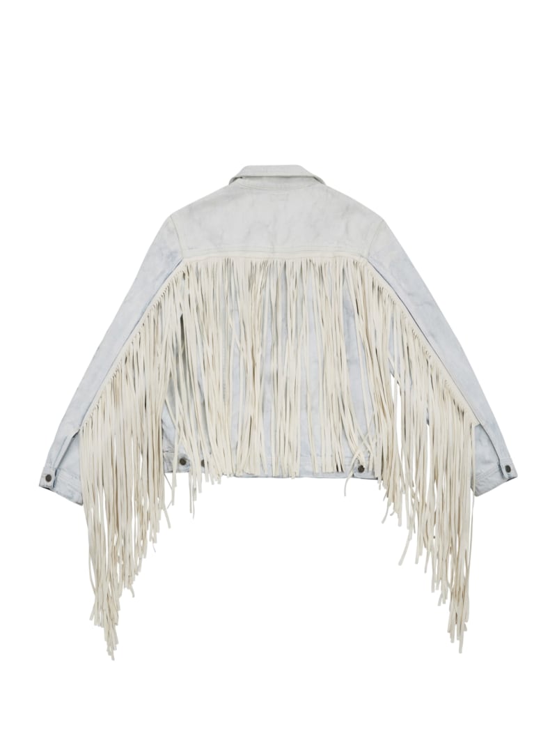 Painted Denim Fringe Jacket | GUESS