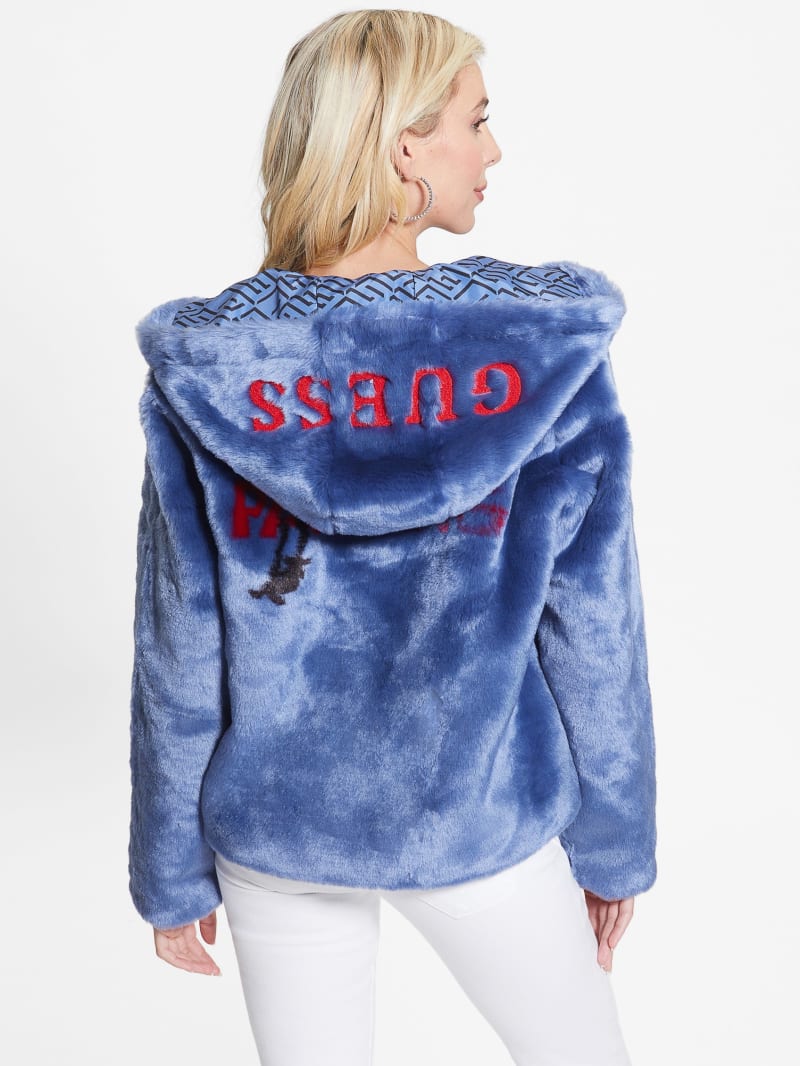 Guess dessie faux cheap fur jacket