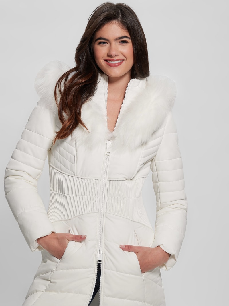 Guess outlet coat white