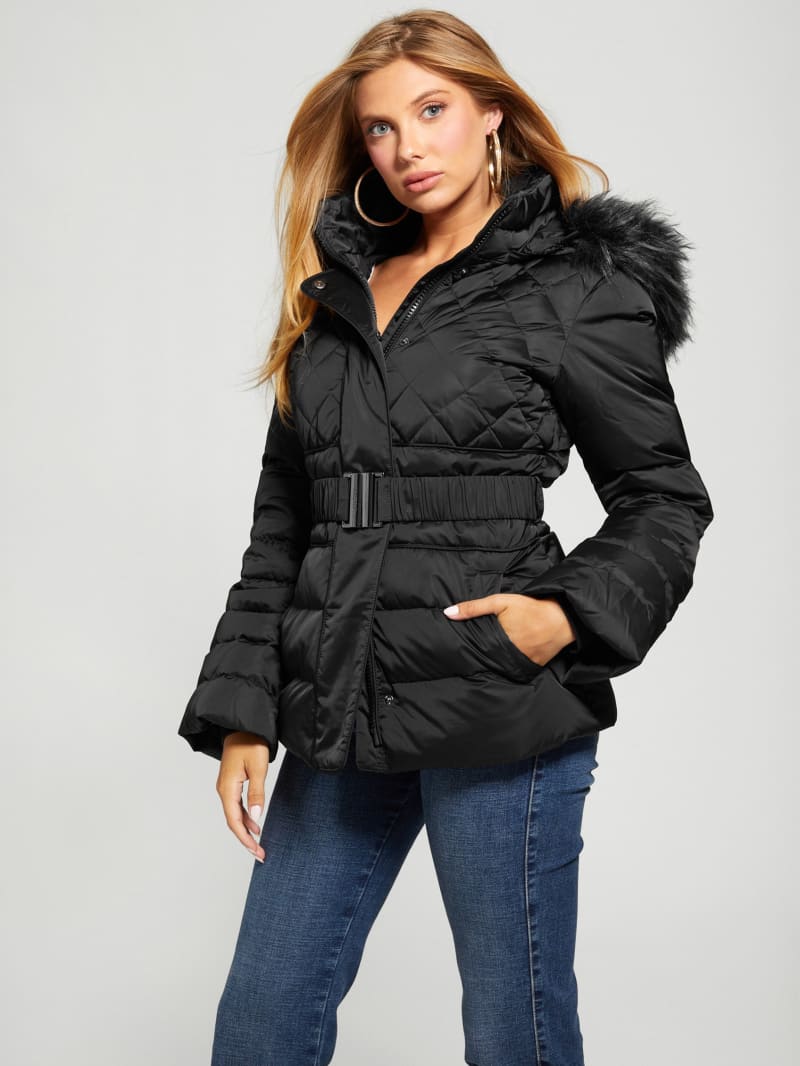 Eco Laurie Down Puffer Jacket | GUESS Canada