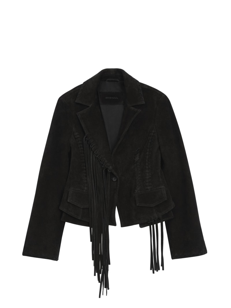 Zara black shop fringe jacket