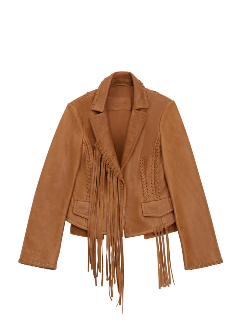 Fringe Leather Jacket GUESS