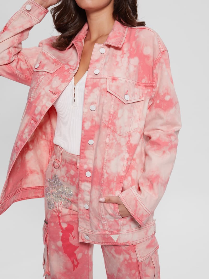 Guess pink top denim jacket