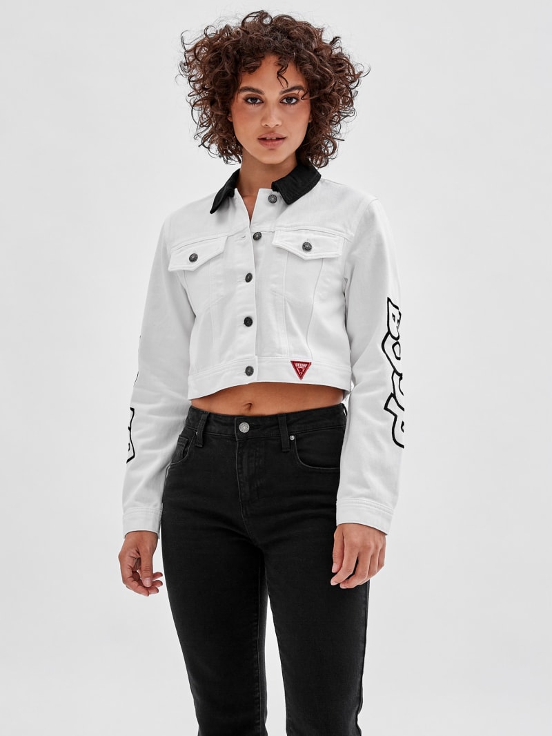 Guess cropped denim jacket outlet