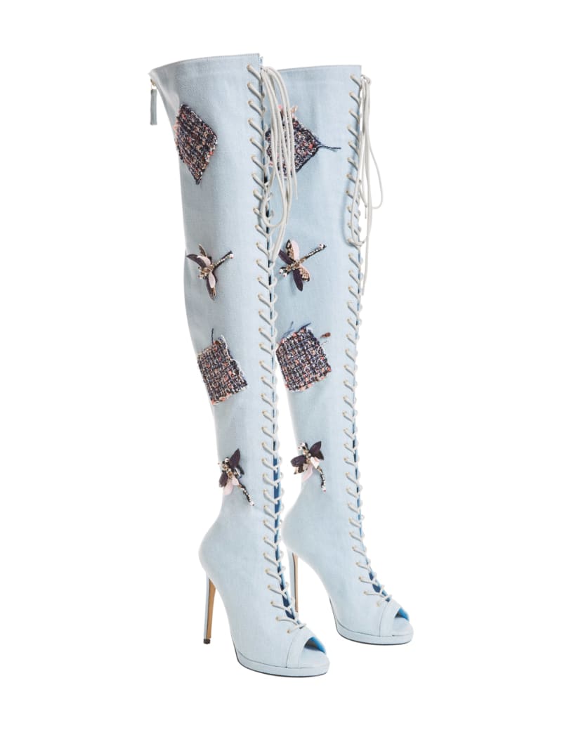 Knee-High Denim Boots GUESS