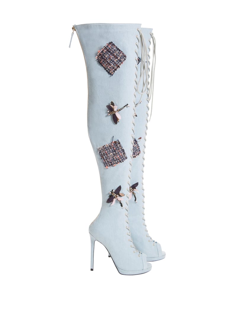 Knee-High Denim Boots | GUESS