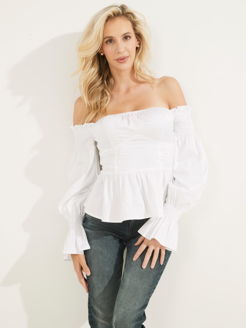 Guess Off-The-Shoulder Top white casual look Fashion Tops Off-The-Shoulder Tops 
