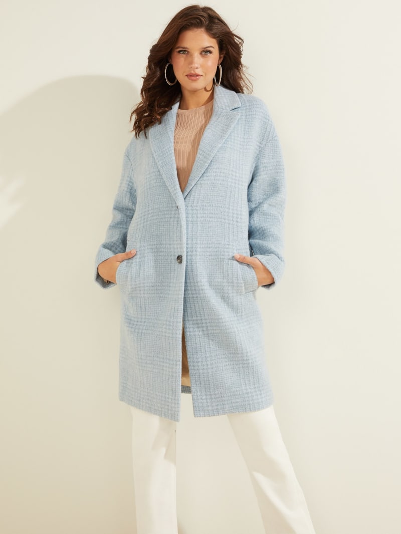 GUESS Womens Long Sleeve Serenity Fur Coat 