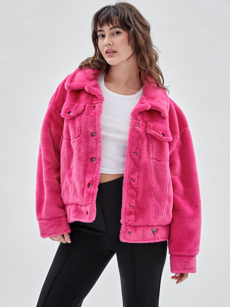 GUESS Originals Oversized Faux-Fur Jacket
