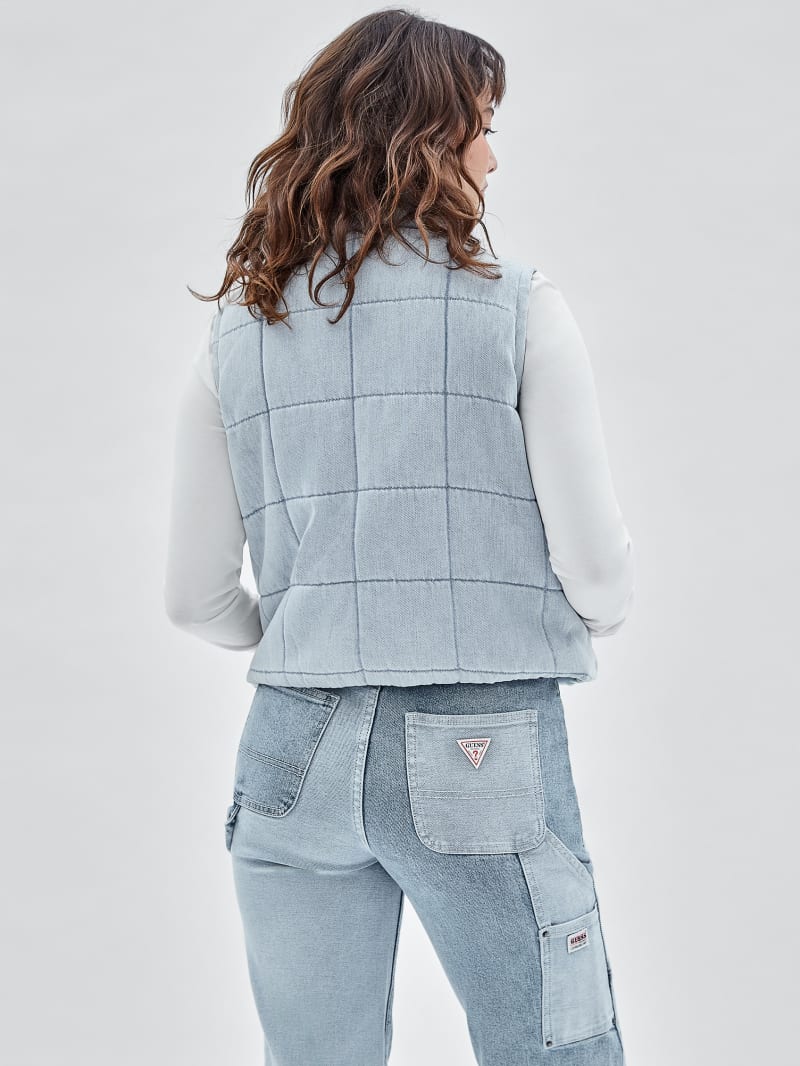 LV x YK - Veste en denim ajustée à écussons Faces - Prêt-à-porter