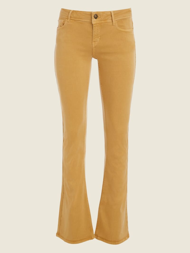 Khaki flare jeans cheap
