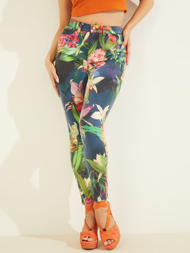 Eco 1981 Painted Floral Skinny Jeans