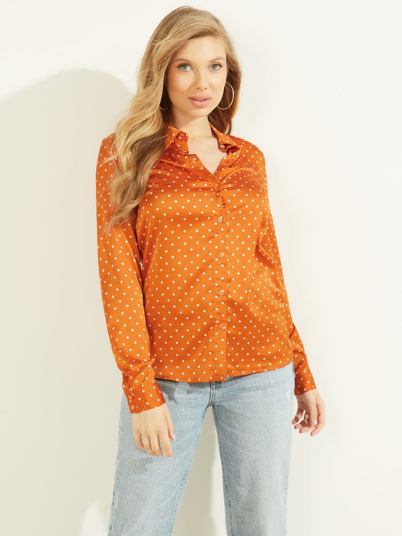 Orange polka dot top clearance