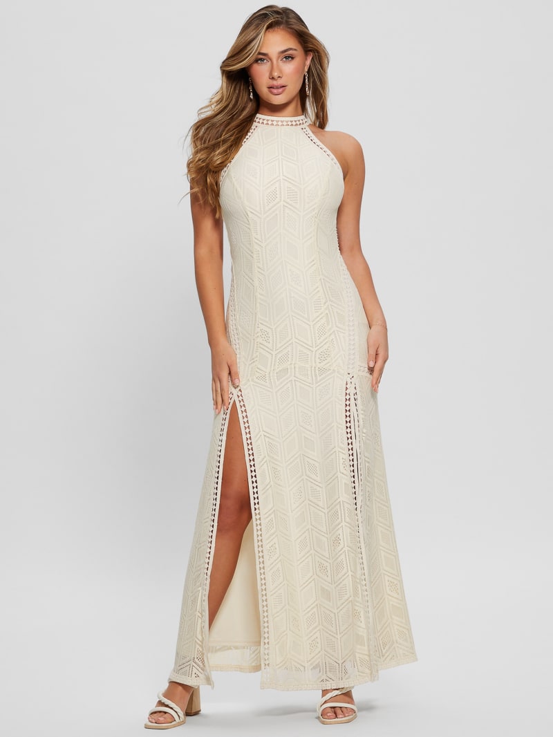 Natural Sunset Geo Lace Maxi Dress - GUESS