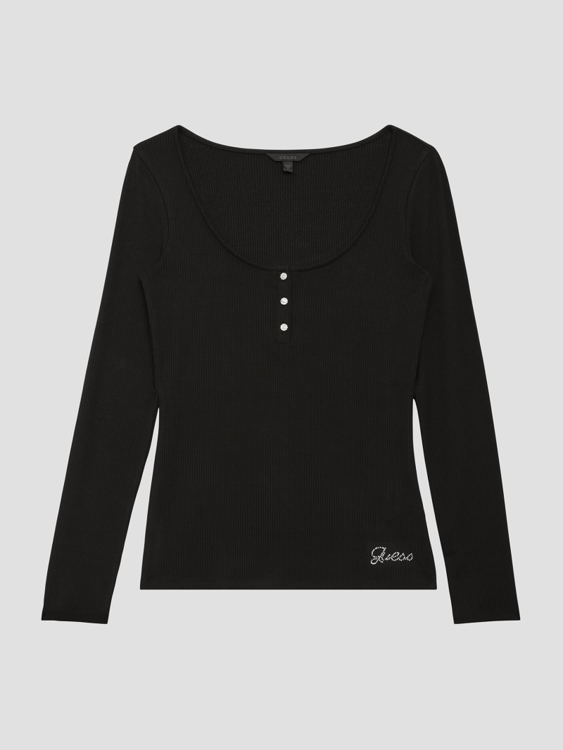 トップス Crepuscule / Aze Henly Neck Long Sleeve Eco Karlee Long-Sleeve Henley | GUESS
