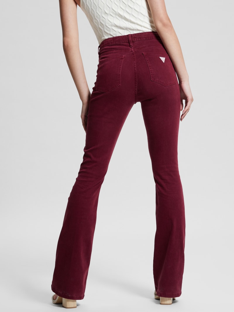 Stylish Wine Velvet Flared Pants