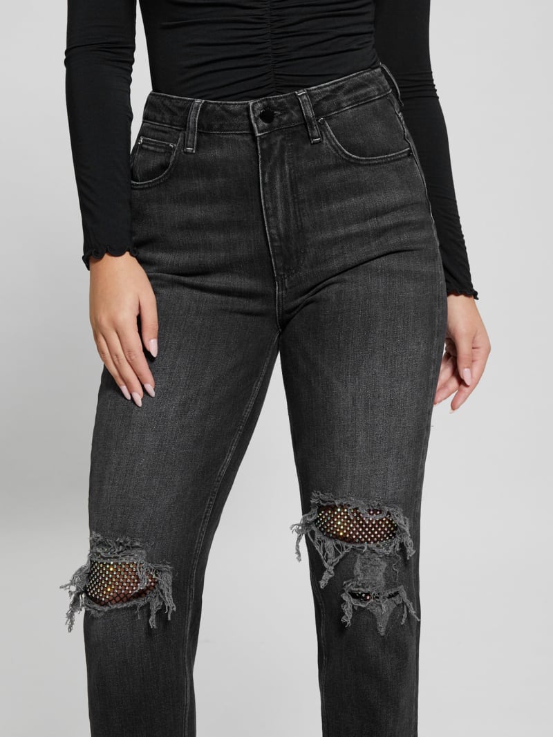 Eco Crystal Rip-and-Repair Mom Jeans
