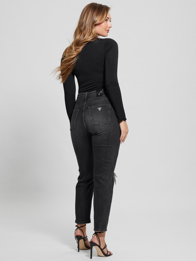 Guess black cheap ripped jeans
