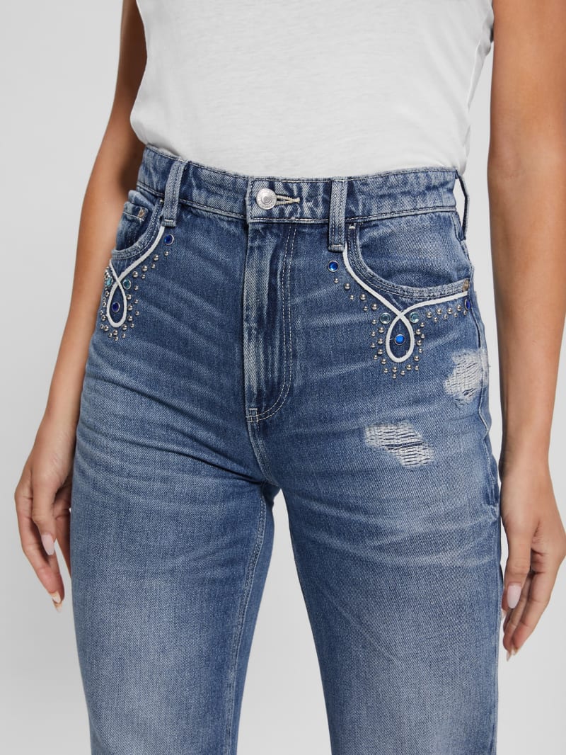 80s Destroyed High-Rise Straight Jeans