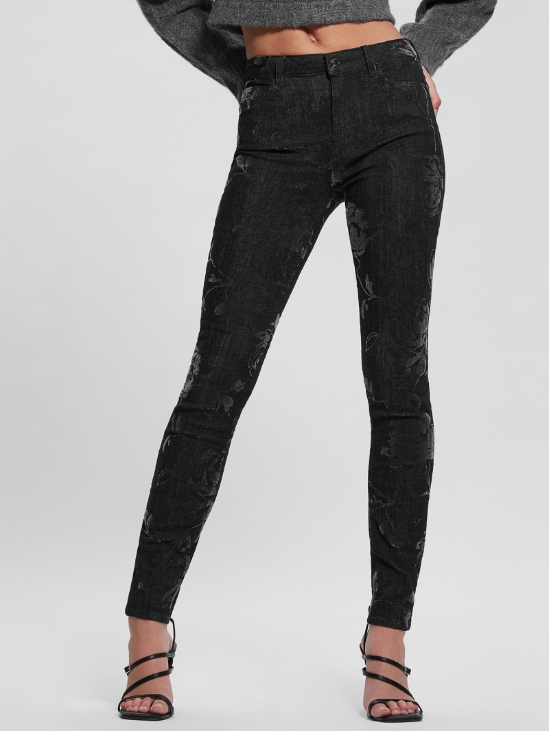 1981 Metallic Floral Skinny Jeans