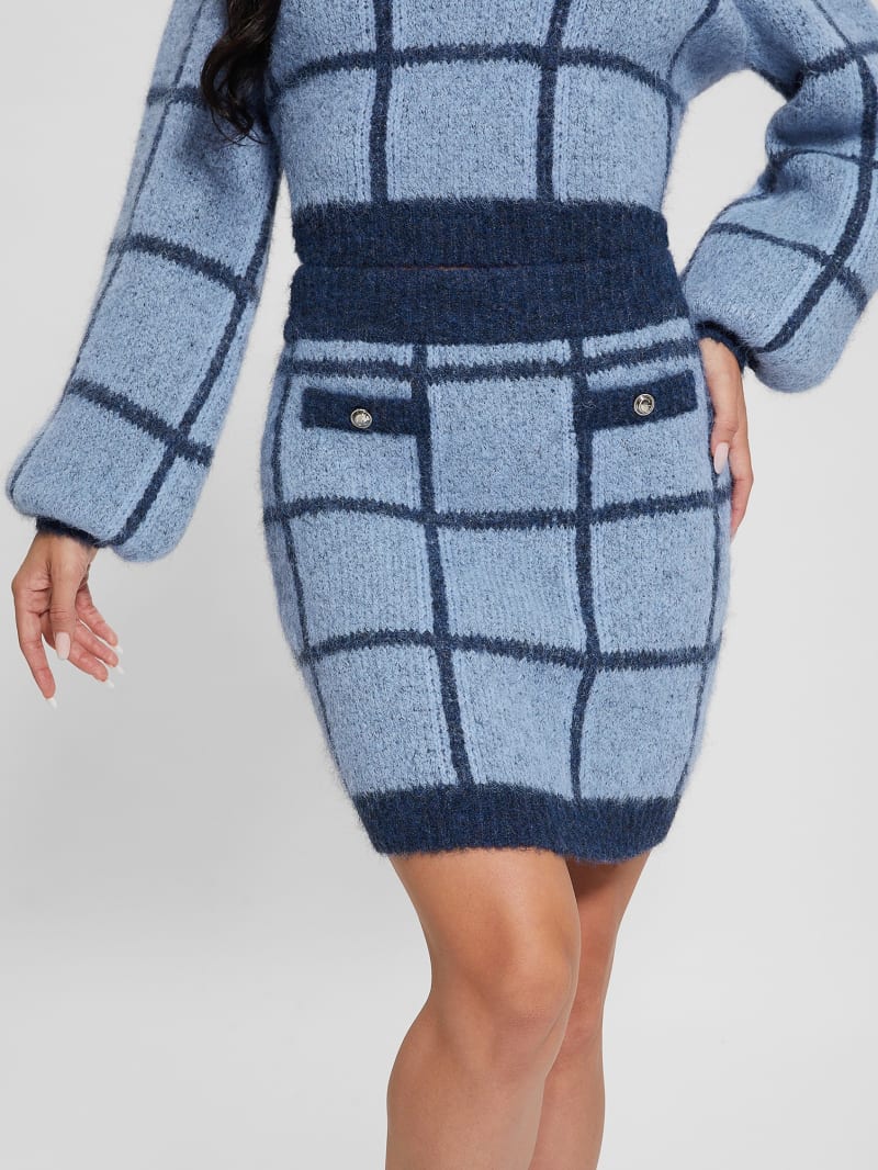Nadia Plaid Sweater Skirt | GUESS Canada