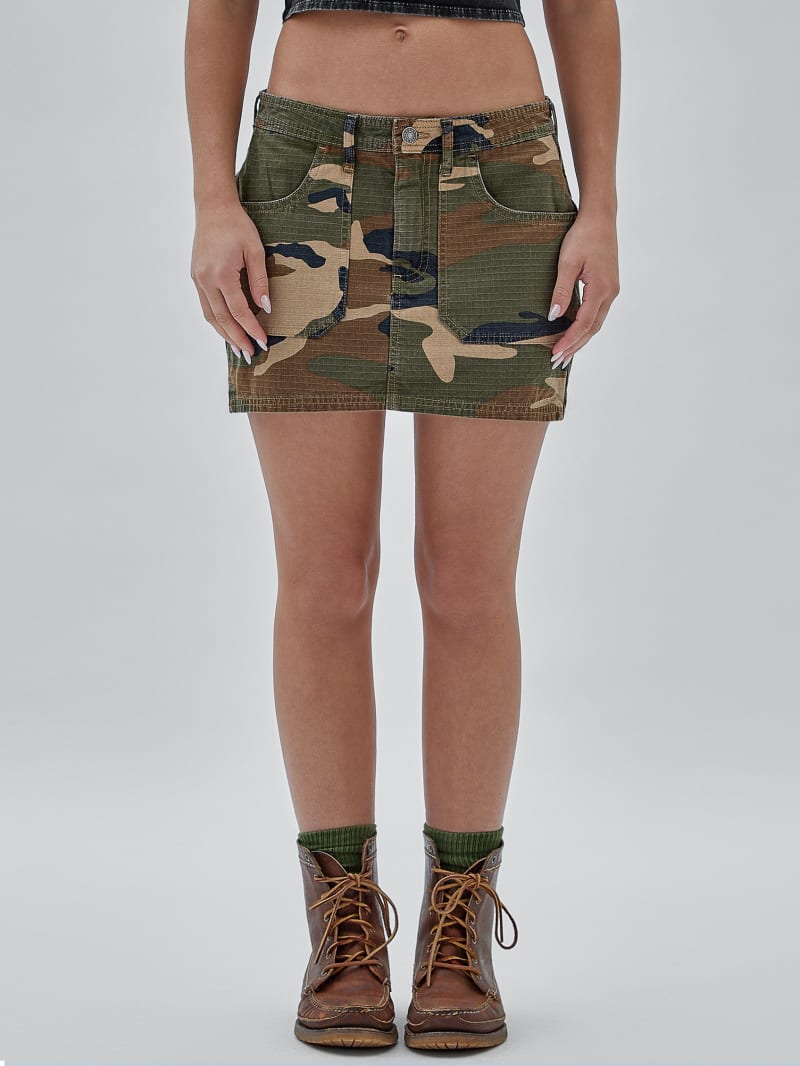 GUESS Originals Zip Camo Mini Skirt | GUESS