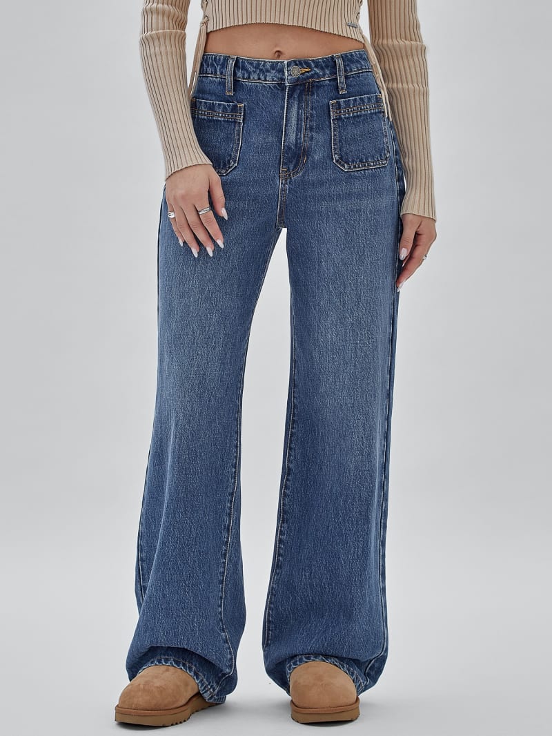 GUESS Originals Patch Pocket Wide Leg Jeans
