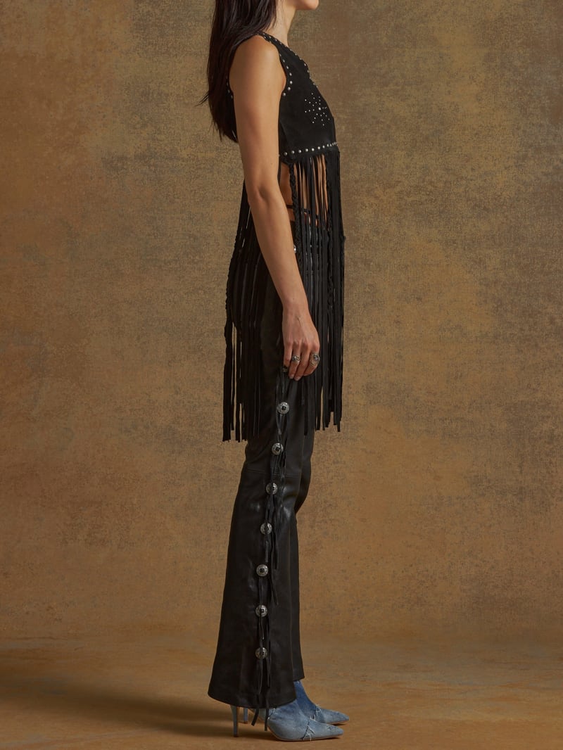 【送料&関税込】Y-3 Long Vest With Fringes Y-3 Long Vest With Fringes In Black | ModeSens