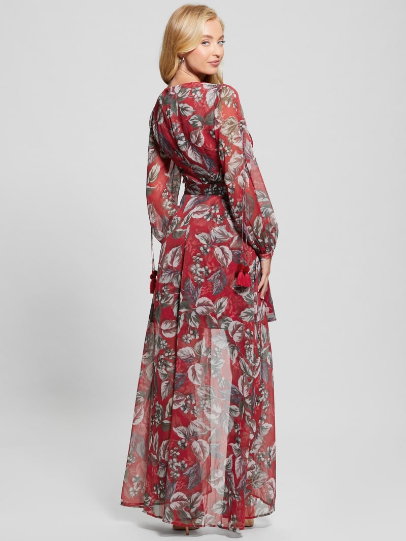 Farrah Floral Chiffon Dress GUESS Canada