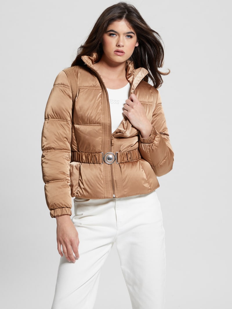 Eco Lucia Belt Bag Puffer Jacket | GUESS