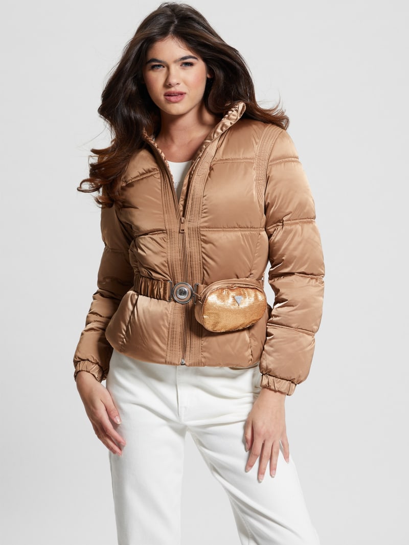 Womens guess puffer top coat