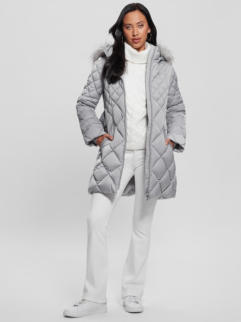 Women's Grey Puffers & Parkas