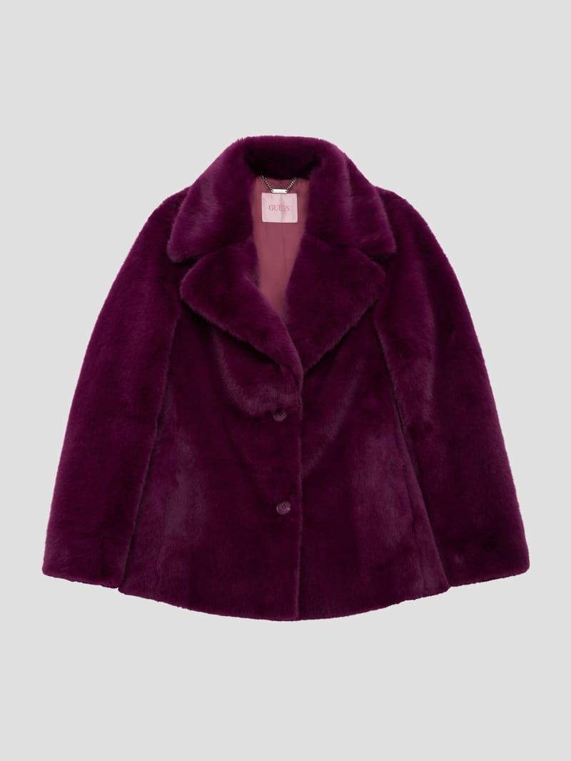  hoksml Purple Fur Coat Jackets for Women Fashion Pink