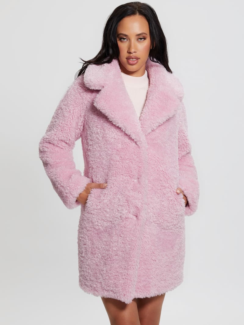 Guess teddy coat clearance