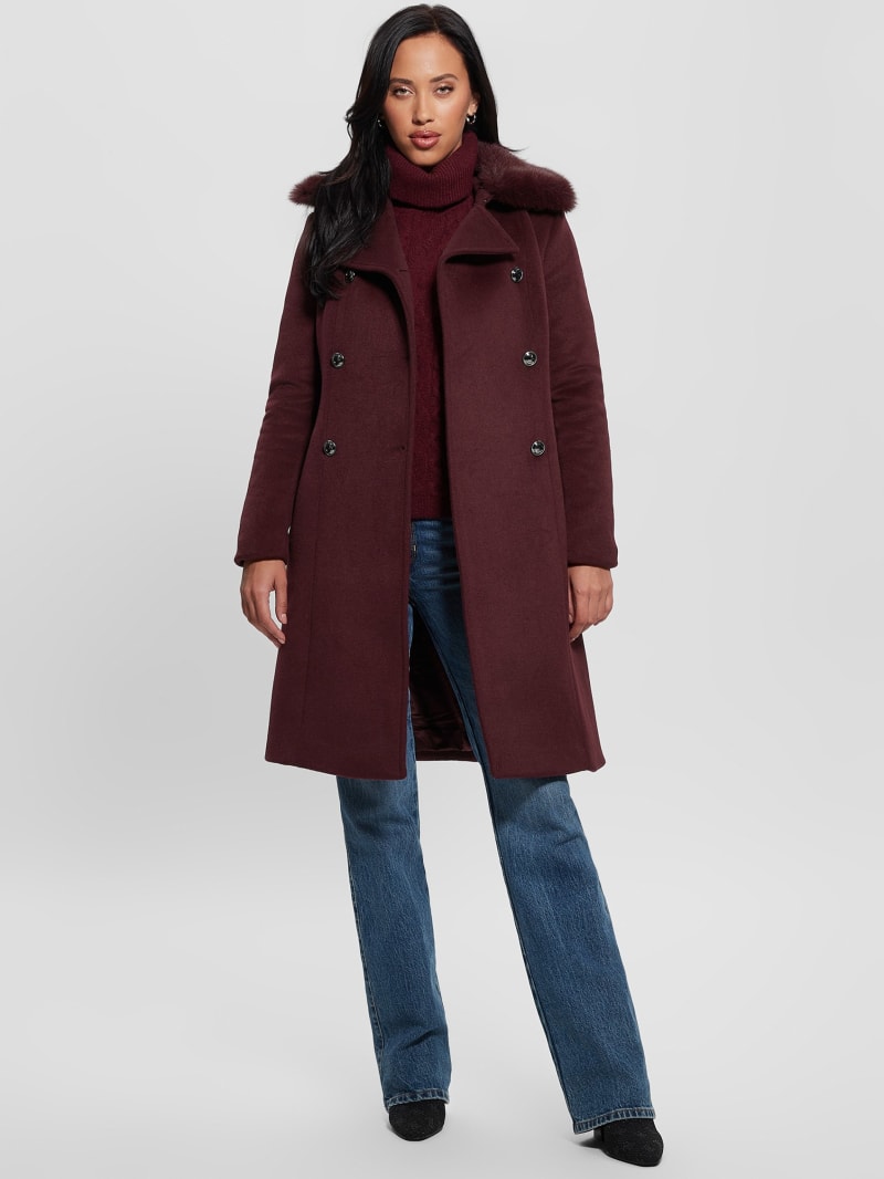 Patrice Wool-Blend Belted Coat | GUESS Canada