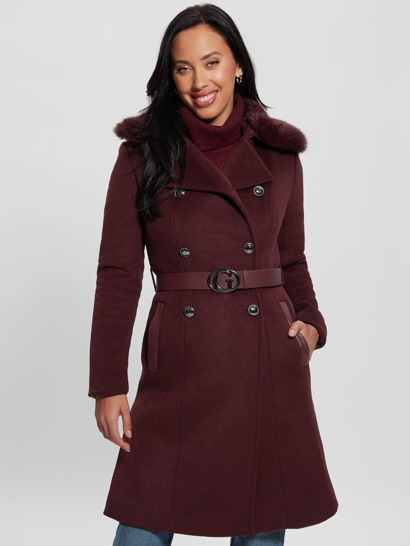 Guess belted coat deals
