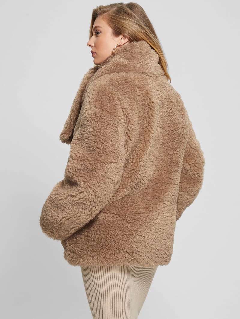 Guess teddy faux fur coat store
