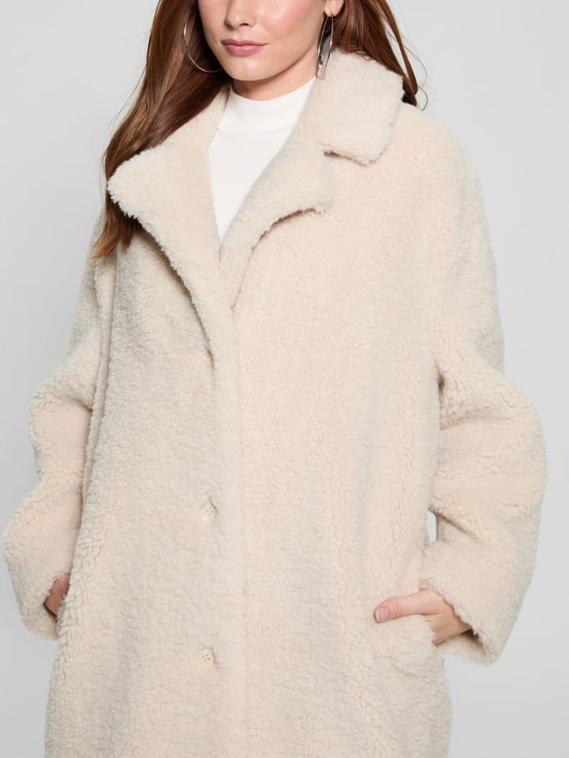 Guess teddy faux fur coat store