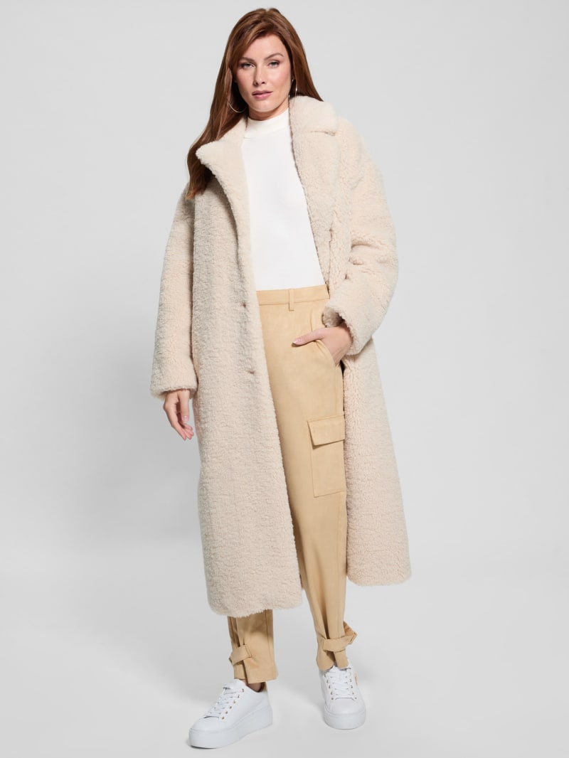 Eco Alina Teddy Longline Coat GUESS Canada
