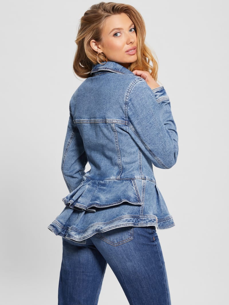 Peplum jeans jacket top