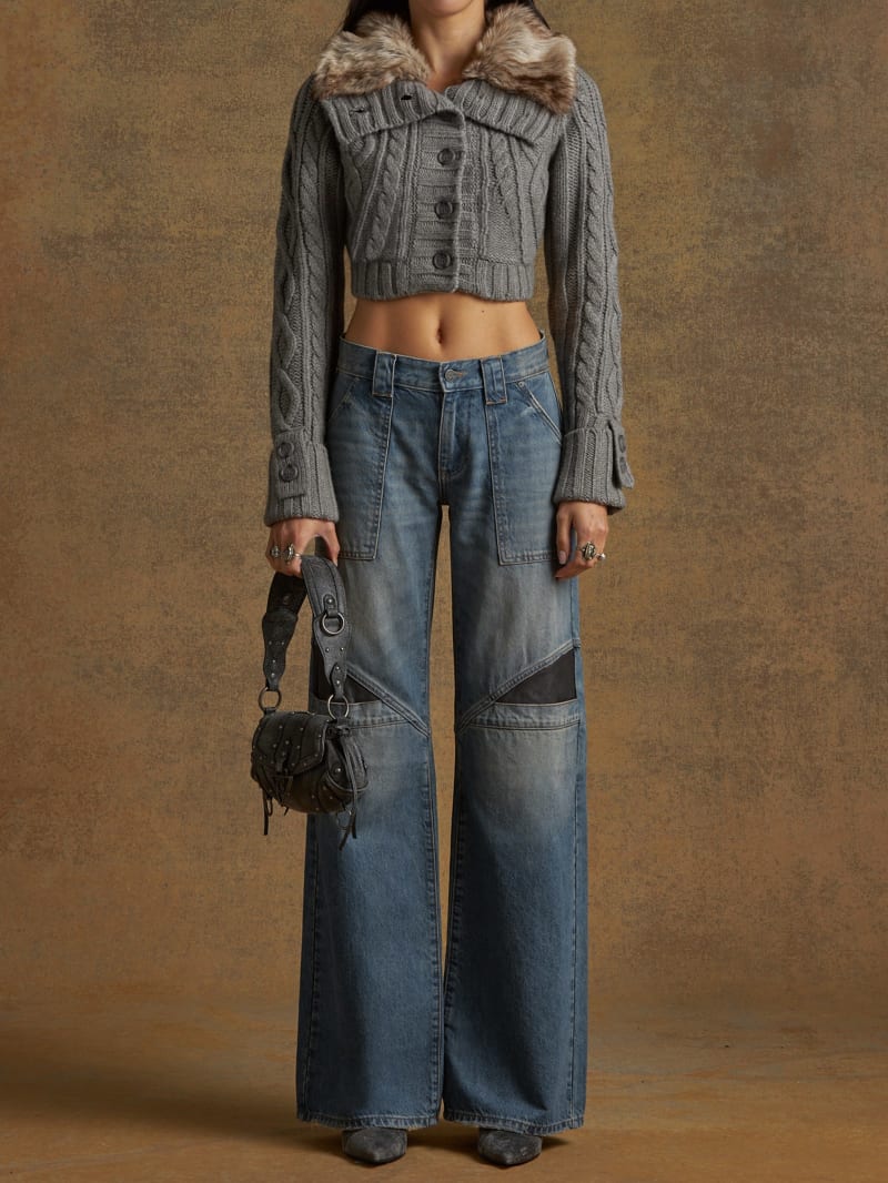 CABLE KNIT FAUX FUR ブルゾン LAGUA GEM | CABLE KNIT FAUX FUR ブルゾン (ブルゾン ) |SHEL