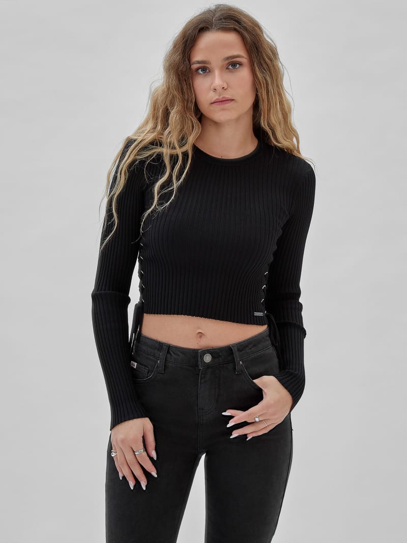 GUESS Originals Eco Lace-Up Sweater Top