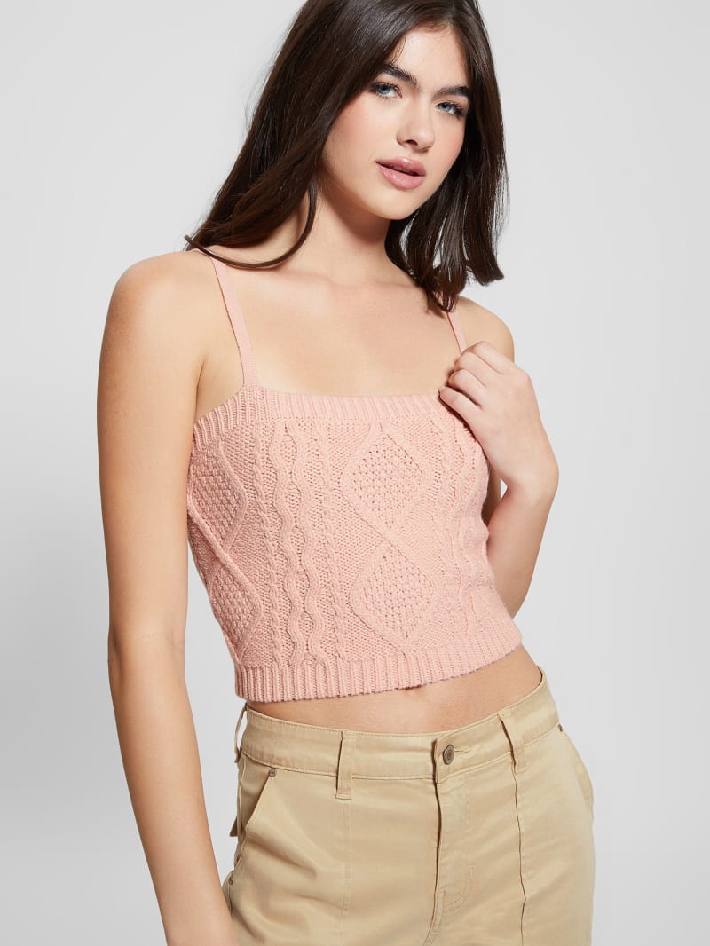Pink sweater tank cheap